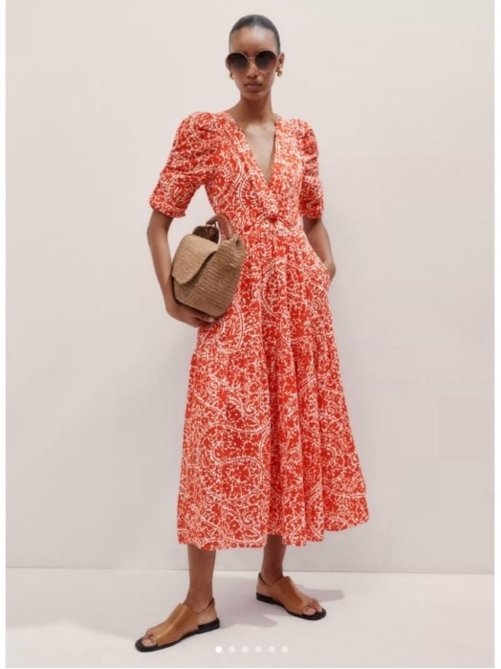 ME+EM 🪸 Cheesecloth Mono Paisley Print Maxi Dress